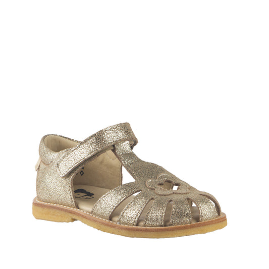 Arauto RAP Sommer sandal med udskåret blomst - Gold Fantasy - Medium